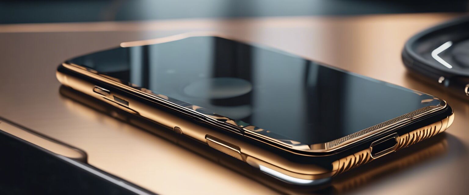 Luxury smartphones close-up