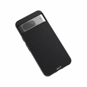 Black phone case with carbon fiber texture